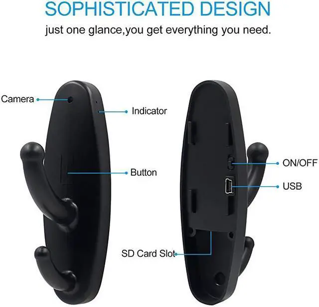 Alt view image 6 of 7 - Clothes Hook Hidden Camera  HD 1080P Spy Camera Clothes Hook Camera Video Recorder Loop RecordingMotion Detector Wireless Security Nanny Cam