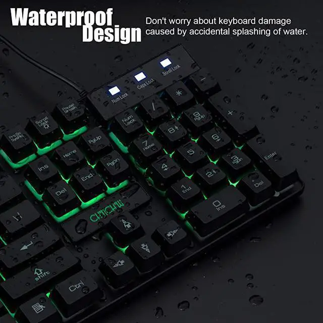 Alt view image 4 of 7 - RGB Wired Gaming Keyboard Rainbow Multiple Color LED Backlit Keyboard USB Mechanical Feeling Keyboard for Gamer amp Work