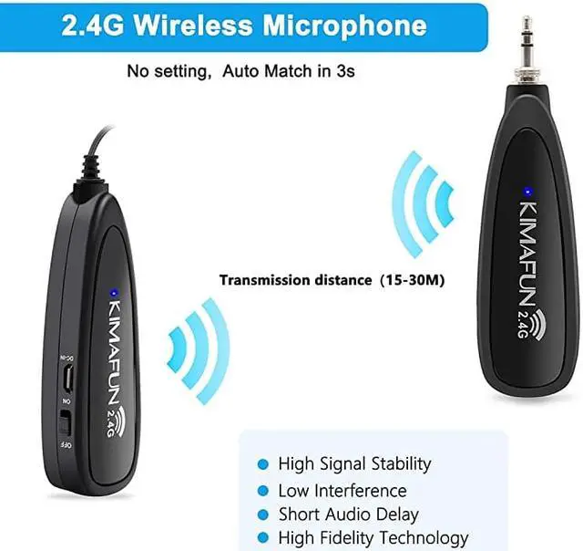Alt view image 2 of 7 - Wireless Microphone System 24G Wireless Microphone TransmitterReceiver Set with Headset Lavalier Lapel Mics Ideal for Teaching WeddingsPresentationsSchool PlayG102