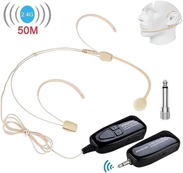 Main image of Headset Wireless Microphone Super Light 24G Wireless Headset Microphone SystemHeadset and Handheld 2 in 1160ft Rangefor Voice AmplifierPA SystemNot Support PhoneLaptop