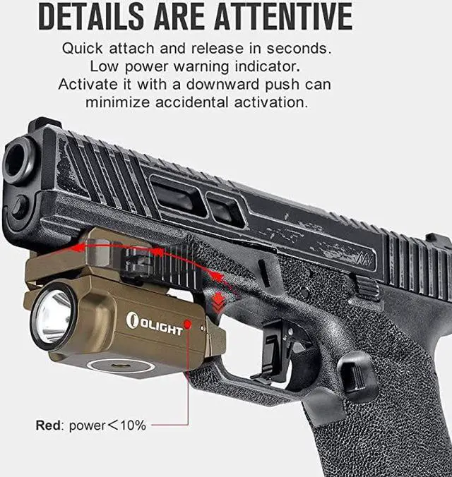 Alt view image 4 of 5 - PLMini 2 Valkyrie 600 Lumens Magnetic USB Rechargeable Compact Weaponlight with Adjustable Rail Desert Tan