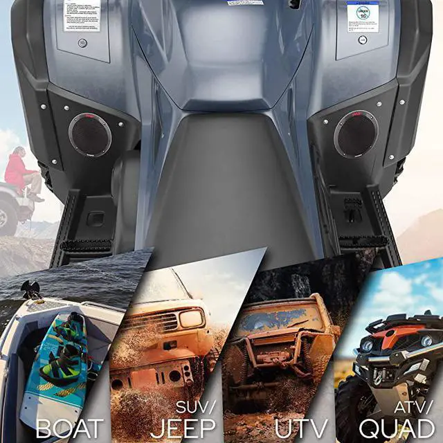 Alt view image 5 of 7 - 65 Inch Dual Marine Speakers 2 Way Waterproof and Weather Resistant Outdoor Audio Stereo Sound System with 400 Watt Power Polyprone Cone and Butyl Rubber Surround 1 Pair PLMR605W Black