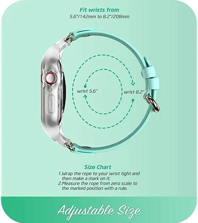 Alt view image 2 of 7 - Band Compatible with Apple Watch Band 38 mm Cosmo Stylish Sporty Protective Bumper Case with Adjustable Strap Bands for Apple Watch Series 321 Green