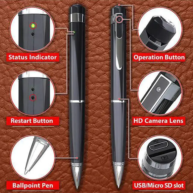 Alt view image 2 of 6 - Spy Camera Pen 1080p | Nanny Camera Spy Pen Full HD Loop Recording or Picture Taking | Wireless Security Cam with Wide Angle Lens Discrete Rechargeable