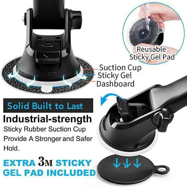 Alt view image 4 of 7 - Magnetic Phone Car Mount, Universal Dashboard Windshield Industrial-Strength Suction Cup Car Phone Mount Holder with Adjustable Telescopic Arm,6 Strong Magnets,for All Cell Phones