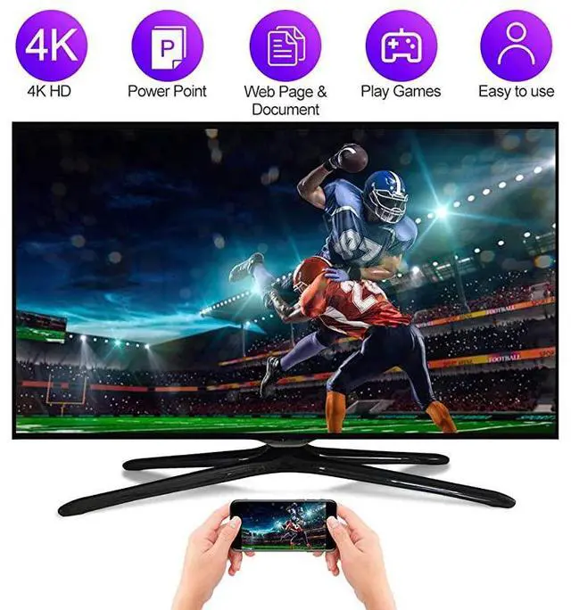 Alt view image 2 of 7 - 4K WiFi Display Dongle Wireless HDMI Display Adapter DualBand 5G WiFi Wireless Display Receiver iPhone iPad Laptop Android Phone Miracast Dongle for HD TV Projector Monitor