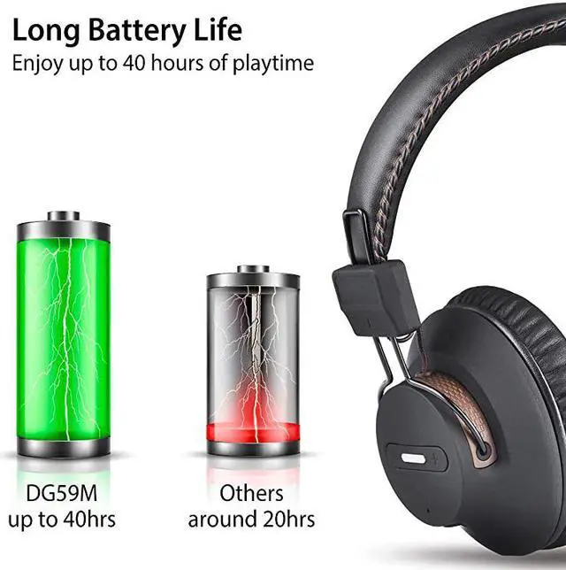 Alt view image 3 of 7 - DG59M Wireless Gaming Headphones Set wDetachable Boom Mic Bluetooth USB Audio Dongle Compatible with PS4 PS5 PC Laptop Computer Chat Music Easy Mute No Delay 40hrs Play Time