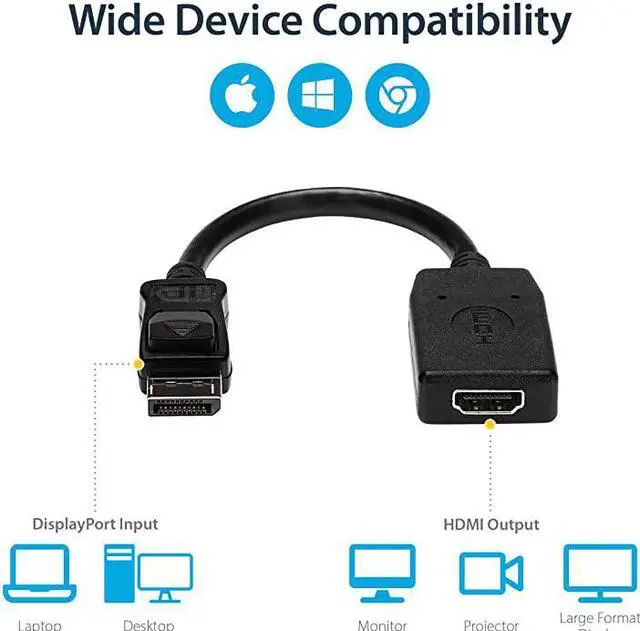 Alt view image 5 of 6 - com DisplayPort to HDMI Adapter 1920 x 1200 DP to HDMI Converter Plug and Play DisplayPort to HDMI Dongle DP2HDMI