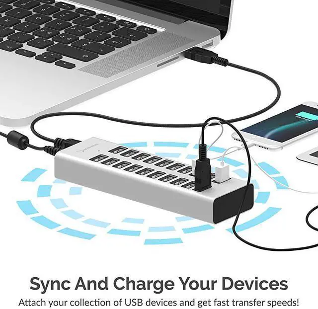 Alt view image 5 of 6 - 90W 20Port USB 20 Fast Charger 12V Power Supply Included AXP20C