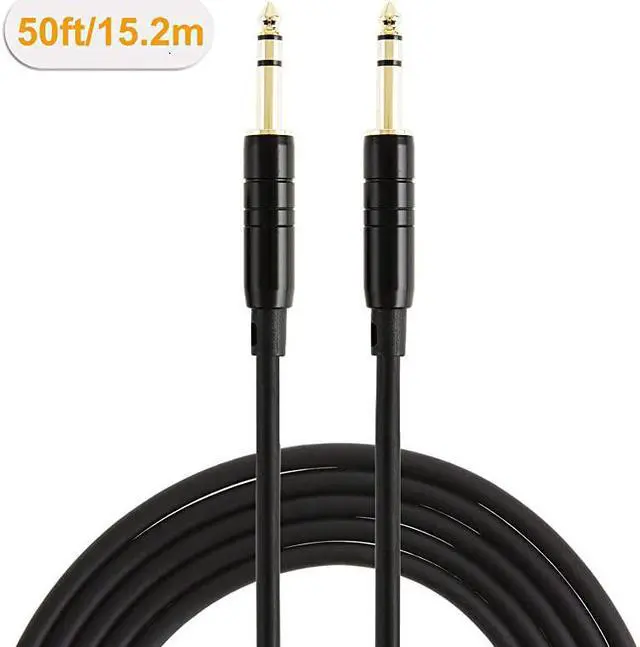 Alt view image 6 of 6 - 14 TRS Cable 2Pack 50FT 14 Inch to 14 Inch 635mm Balanced Stereo Audio Cable for Studio MonitorsMixerYamaha SpeakerReceiverBlack
