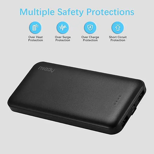 Alt view image 5 of 7 - 2Pack  10000mAh Dual USB Portable Charger Fast Charging Power Bank with USB C Input Backup Charger for iPhone X Galaxy S9 Pixel 3 and etc