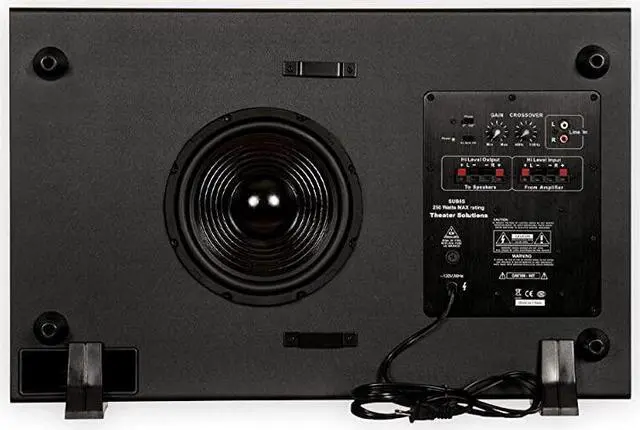 Alt view image 3 of 5 - SUB8S 250 Watt Surround Sound HD Home Slim Powered Active Subwoofer Black
