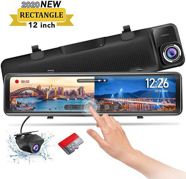 【Separate Front Camera】 Mirror Dash Cam Separate Front Lens Dash Cam Mirror  Rearview Mirror Camera Rear View Backup Camera Front and Rear Super Night
