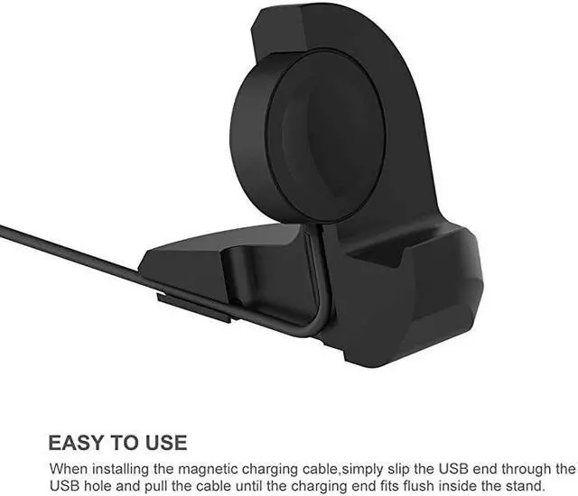 Alt view image 3 of 6 - for Samsung Galaxy Watch 3 41mm 45mm Active 2 40mm 44mmGalaxy Watch Active 40mmNonSlip Silicone Charging Dock HolderCharger Bracket with Integrated Cable Management Slot Black