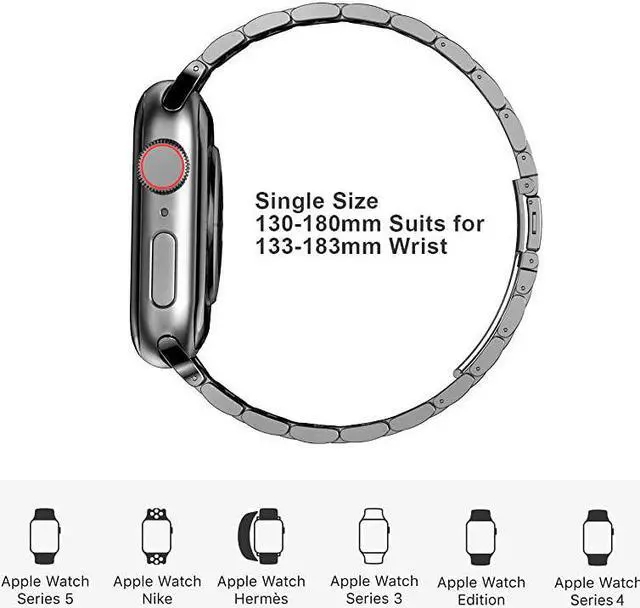 Alt view image 4 of 7 - Stainless Steel Metal Band for Apple Watch 38404244mm Strap Replacement Link Bracelet Band Compatible with Apple Watch Series 6 Apple Watch Series 5 Apple Watch Series 1234Grey4244mm