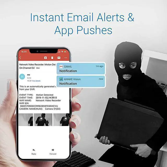 Alt view image 5 of 7 - 4K Home Security System and 4X 8MP 3840x2160 Ultra HD Outdoor Cameras 8 Channel DVR Recorder Expandable Surveillance System with 2TB HDD IP67 Weatherproof Free App Remote AccessE800