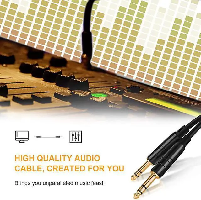 Alt view image 4 of 6 - 14 TRS Cable 2Pack 33FT 14 Inch to 14 Inch 635mm Balanced Stereo Audio Cable for Studio MonitorsMixerYamaha SpeakerReceiverBlack