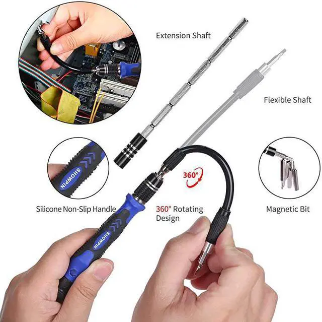 Alt view image 6 of 7 - IN 1 Professional Computer Repair Tool Kit Precision Laptop Screwdriver Set with 56 Bit AntiStatic Wrist and 24 Repair Tools Suitable for Macbook PC Tablet PS4 Xbox Controller Repair