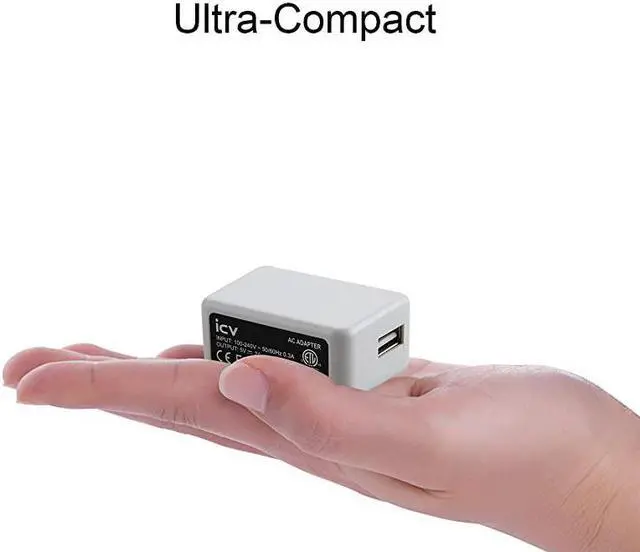 Alt view image 3 of 7 - USB Wall Charger 5V 2A 10W AC Power Adapter with US Plug for Phone Tablet and Other Related USB Powered Devices Small and Lightweight Designed for SafetyWhite
