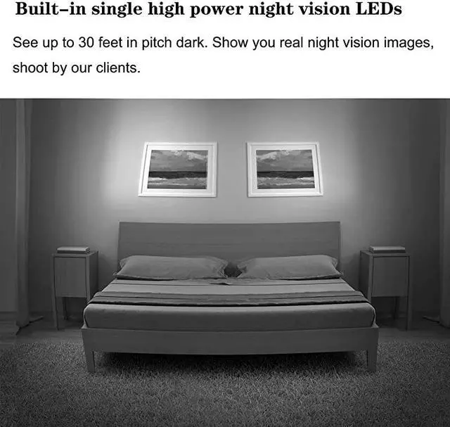 Alt view image 3 of 7 - Cam Spy Camera Alarm Clock FM Radio 1080P Nanny Cams Wireless with Phone App Bluetooth Speaker amp USB Charging Ports Night Vision amp Motion Detection Storage 128GB