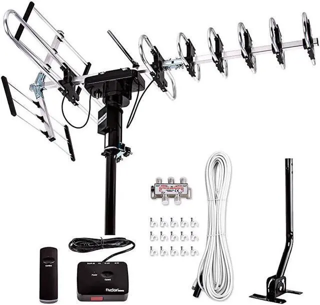 Main image of Newest 2020  Outdoor Digital Amplified HDTV Antenna up to 200 Mile Long RangeDirectional 360 Degree RotationHD 4K 1080P FM Radio Supports 5 TVs Plus Installation Kit and Mounting Pole