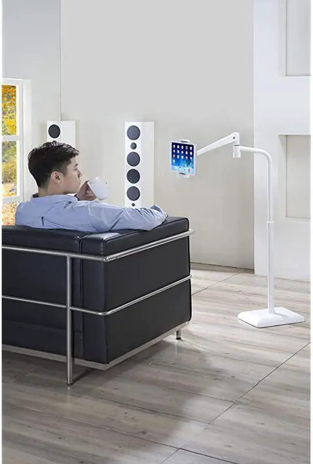 Alt view image 3 of 7 - Height Angle Adjustable 360 Degree Rotating Floor Stand for Tablet Including ipad ProMiniAir Surface Pro Samsung Galaxy Tab eBooks More ICFTS01W