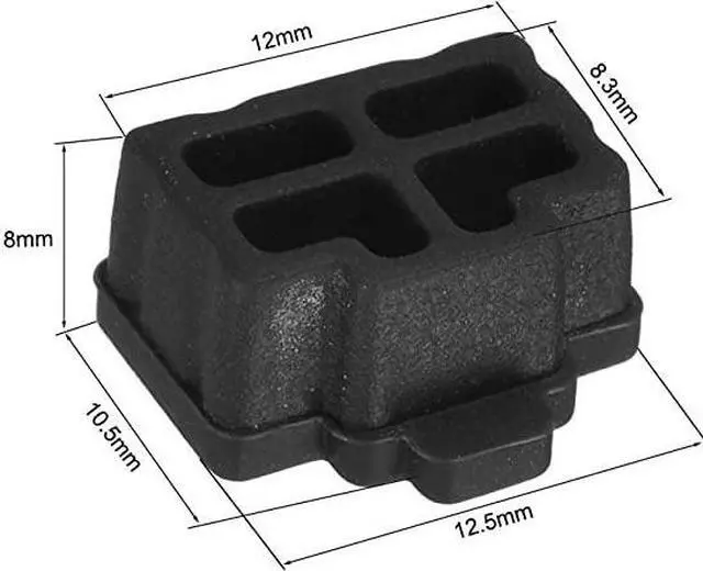 Alt view image 2 of 4 - 20pcs RJ45 Silicone Protectors Ethernet Hub Port Anti Dust Cap Cover 12mmx83mm Black