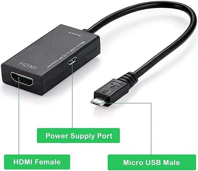 Alt view image 6 of 7 - to HDMI Cable Adapter Micro USB to HDMI 1080P Video Graphic Converter with Video Audio Output for Samsung Galaxy S3 S4 S5 Note 2 3 4 Galaxy Tab 3 Tab S Tab Pro etc Phones with Function