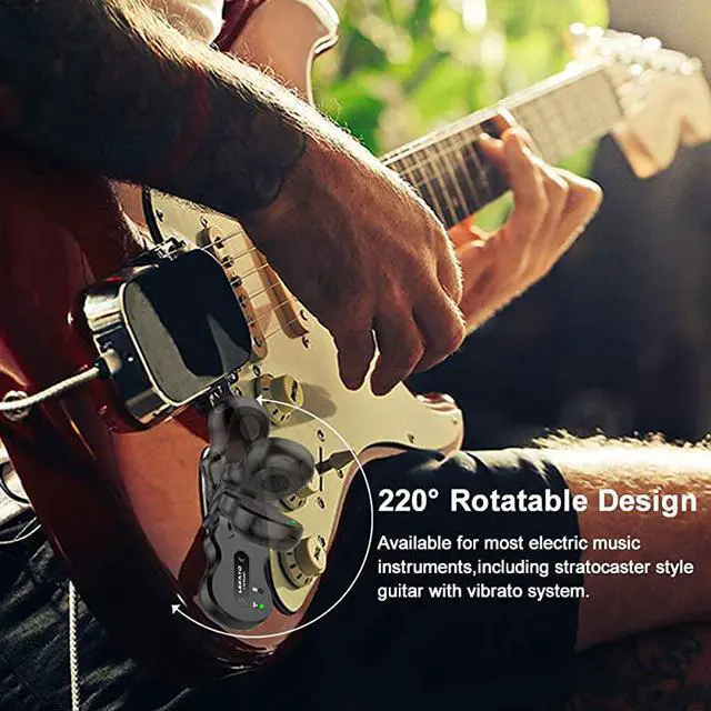 Alt view image 6 of 7 - 58 Ghz Wireless Guitar System Wireless Audio Electric Guitar Transmitter Receiver 4 Channels Transmission Range High Frequency Battery Rechargeable