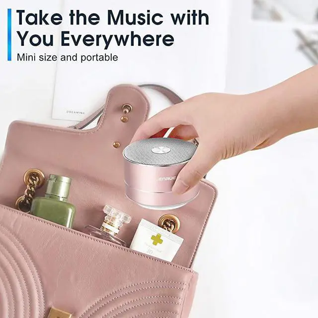 Alt view image 2 of 7 - A2  Portable Wireless Bluetooth Speaker with BuiltinMicHandsfree CallAUX LineTF CardHD Sound and Bass for iPhone Ipad Android Smartphone and MoreRose Gold