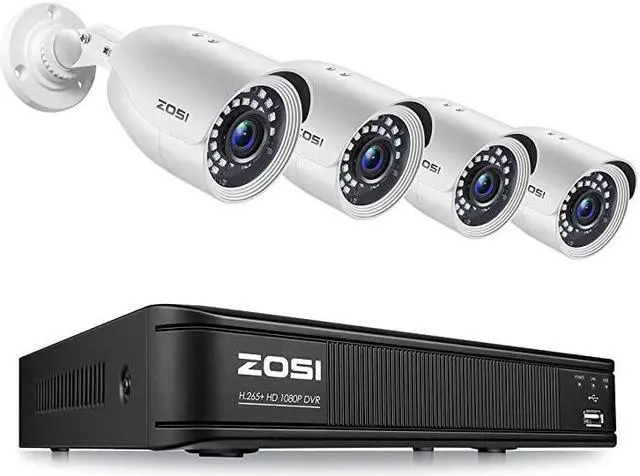 Main image of H265+ Full 1080p Home Security Camera System Outdoor Indoor 5MPLite CCTV DVR 8 Channel and 4 x 1080p 2MP Day Night Vision Weatherproof Surveillance Bullet Camera Motion Alerts No HDD