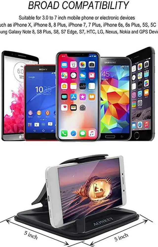 Alt view image 4 of 7 - Cell Phone Holder for Car, Dashboard Anti-Slip Vehicle GPS Car Mount Universal for All Smartphones, Compatible iPhone XR XS Max X 8 7 6S Plus, Galaxy S10/S9 Plus S8 Note 9/8, LG V30, Pixel 3 XL