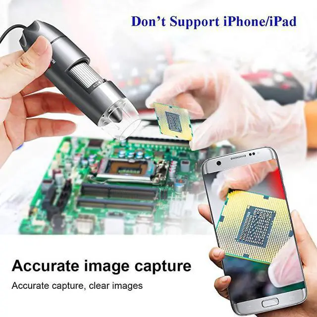 Alt view image 4 of 7 - USB Microscope Camera 40X to 1000X  Digital Microscope with Metal Stand amp Carrying Case Compatible with Android Windows 7 8 10 Linux Mac Portable Microscope Camera USB Microscope