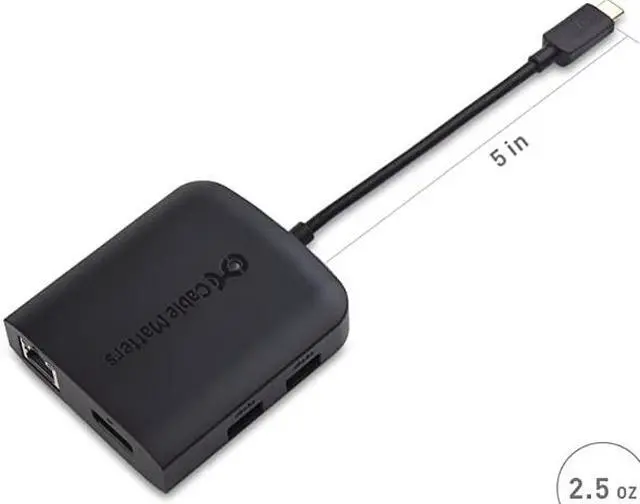 Alt view image 2 of 7 - USB C Multiport Adapter USB C Hub with DisplayPort 8K 2X USB 20 Fast Ethernet and 60W Charging in Black USBC and Thunderbolt 3 Port Compatible with MacBook Pro and More