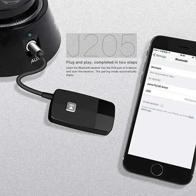 Alt view image 2 of 7 - Bluetooth 50 Receiver for Speaker Wireless Audio Adapter for Home Audio Car Stereo with 35mm RCA Jack 16 Hours Playtime Dual Connection to 2 Cell Phones Easy Control OnOff Slider