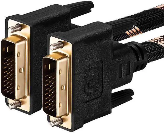 Alt view image 2 of 7 - to Cable 65FtNylon Braided DVID 24+1 Dual Link Male to Male Digital Video Cable Gold Plated with Ferrite Core Support 2560x1600 for Gaming DVD Laptop HDTV and Projector 65Ft20M