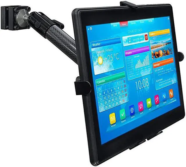 Main image of Premium Car Headrest Tablet Holder with Adjustable Arm Heavy Duty Carbon Fiber Car Tablet Mount for iPad Galaxy Fire Tablets MI7311