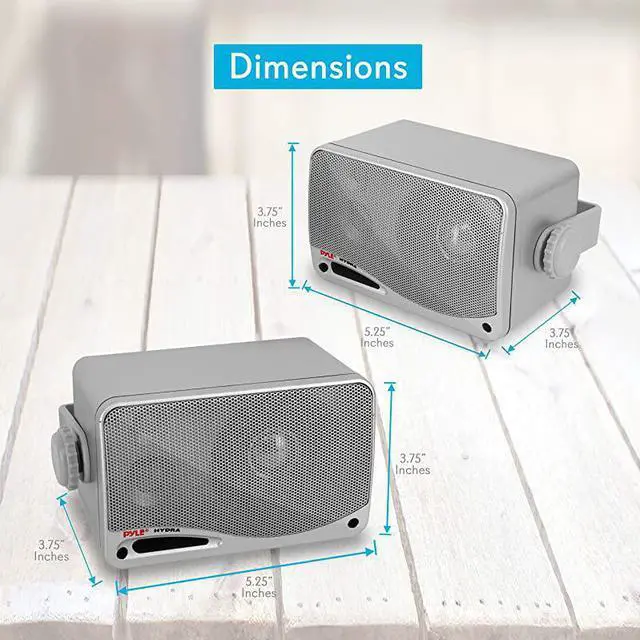 Alt view image 3 of 7 - 3Way Waterproof Marine Box Speakers 35 200 Watt Dual Indoor Outdoor Speaker System WeatherproofWaterproof Outdoor Speaker Home Boat Pool Patio Indoor Outdoor Use  PLMR24S Silver