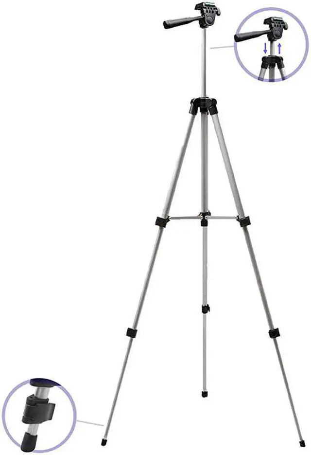 Alt view image 5 of 6 - 50 Inch Aluminum Camera Tripod for Canon Nikon Sony Samsung Olympus Panasonic Pentax +  Microfiber