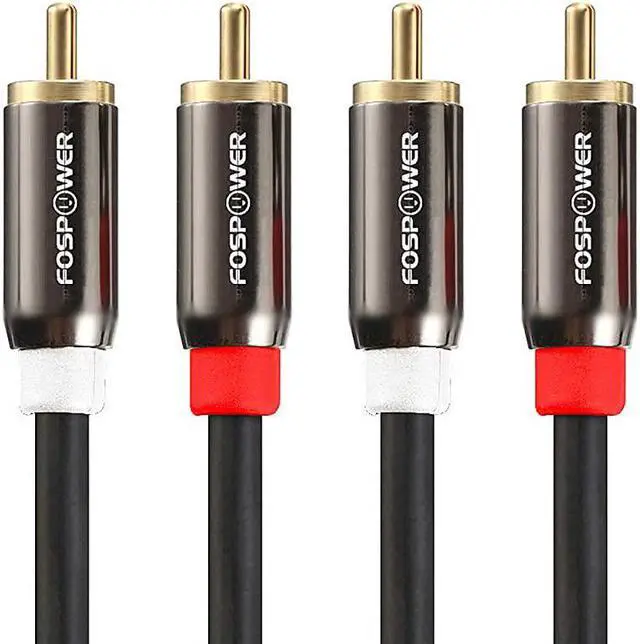 Main image of 15 Feet) 2 RCA M/M Stereo Audio Cable [24K Gold Plated | Copper Core] 2RCA Male to 2RCA Male [Left/Right] Premium Sound Quality Plug
