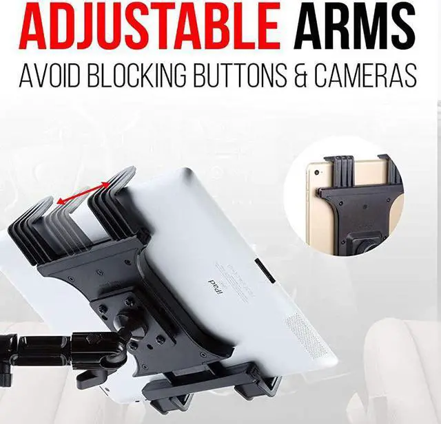 Alt view image 6 of 7 - Tablet Cup Holder Mount for Car or Truck by  Enduro Series Heavy Duty ELD Mount Aluminum 3Way Adjustable Arm with Universal Spring Loaded Tablet Cradle