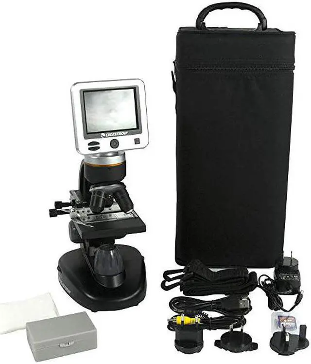 Alt view image 5 of 6 - LCD Digital Microscope II Biological Microscope with a BuiltIn 5MP Digital Camera Adjustable Mechanical Stage Carrying Case and 1GB Micro SD Card