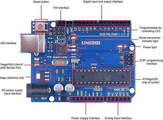Alt view image 4 of 7 - Ultimate Starter Kit Compatible with Arduino IDE 328P Control Board 260 Pages Detailed Tutorial 217 Items 51 Projects Breadboard with Arduino IDE Starter Kit