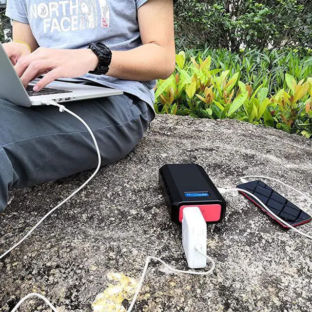Alt view image 7 of 7 - Portable Laptop Charger with AC Outlet A Super Travel Portable Battery Pack Power Bank for HP Notebooks MacBook Laptops