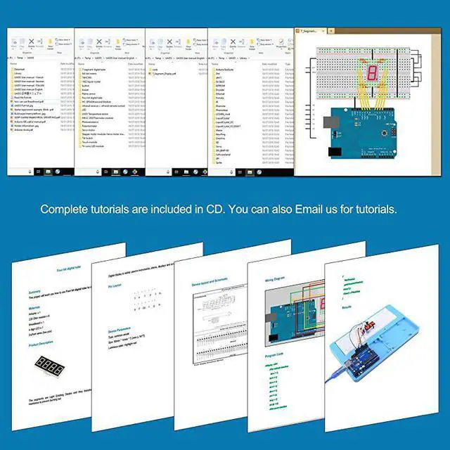 Alt view image 5 of 7 - Ultimate Starter Kit Compatible with Arduino IDE 328P Control Board 260 Pages Detailed Tutorial 217 Items 51 Projects Breadboard with Arduino IDE Starter Kit