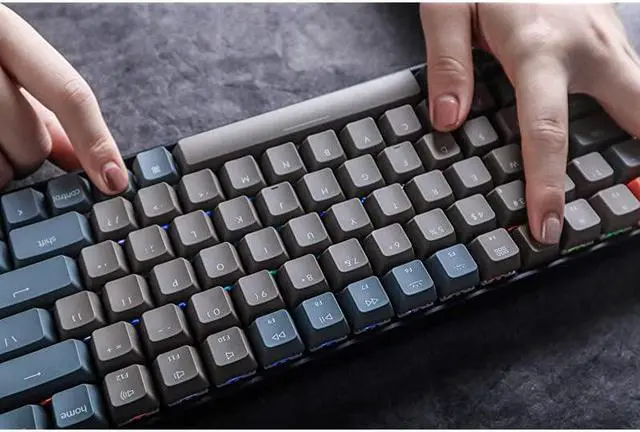 Alt view image 7 of 7 - K4 Wireless Mechanical Gaming Keyboard with White LED BacklightGateron Brown SwitchWired USB C96 Layout 100 Keys Bluetooth Computer Keyboard for Mac Windows PC Gamer Version 2