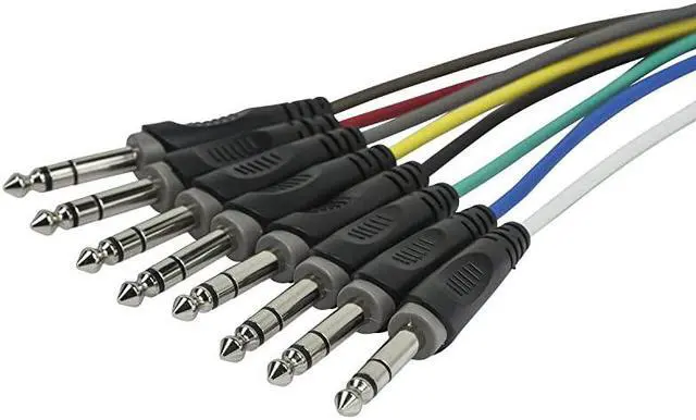 Alt view image 4 of 4 - 8Channel 14 Inch TRS Male to 14 Inch TRS Male Snake 26AWG Cable CD 6 Meter 20 Feet with 8 Balanced MonoUnbalanced Stereo Lines