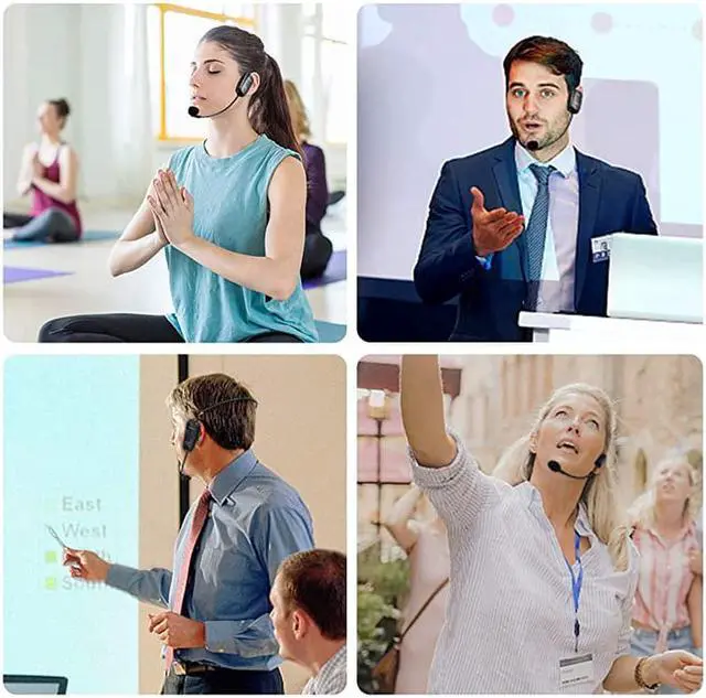 Alt view image 6 of 7 - Microphone Headset UHF Mic Headset and Handheld 2 in 1 160 ft Range for Voice Amplifier Stage Speakers Teacher Tour Guides Fitness InstructorDo Not Support PhoneMacLaptop