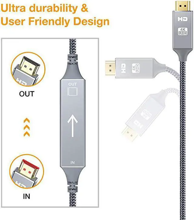 Alt view image 6 of 7 - 4K HDMI Cable  HDMI Cord 35 feet HDMI to HDMI Top Series Supports 4K60HZ 1080p FullHD UHD Ultra HD 3D High Speed HDMI to HDMI Compatible UHD TV Bluray PS43 Monitor