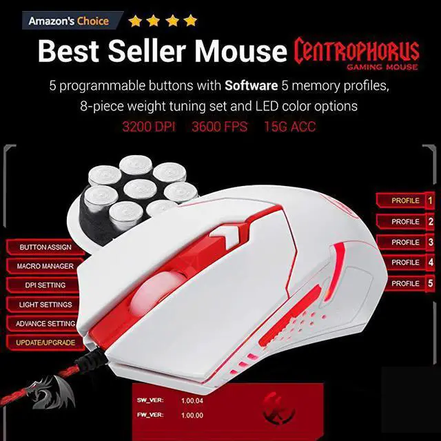 Alt view image 3 of 7 - S101 Wired Gaming Keyboard and Mouse Combo RGB Backlit Gaming Keyboard with Multimedia Keys Wrist Rest and Red Backlit Gaming Mouse 3200 DPI for Windows PC Gamers (White)